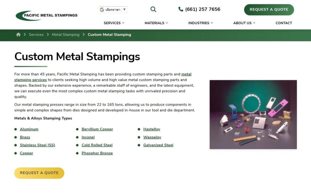 pacific metal stampings